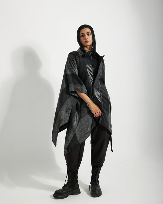 Cape with leather