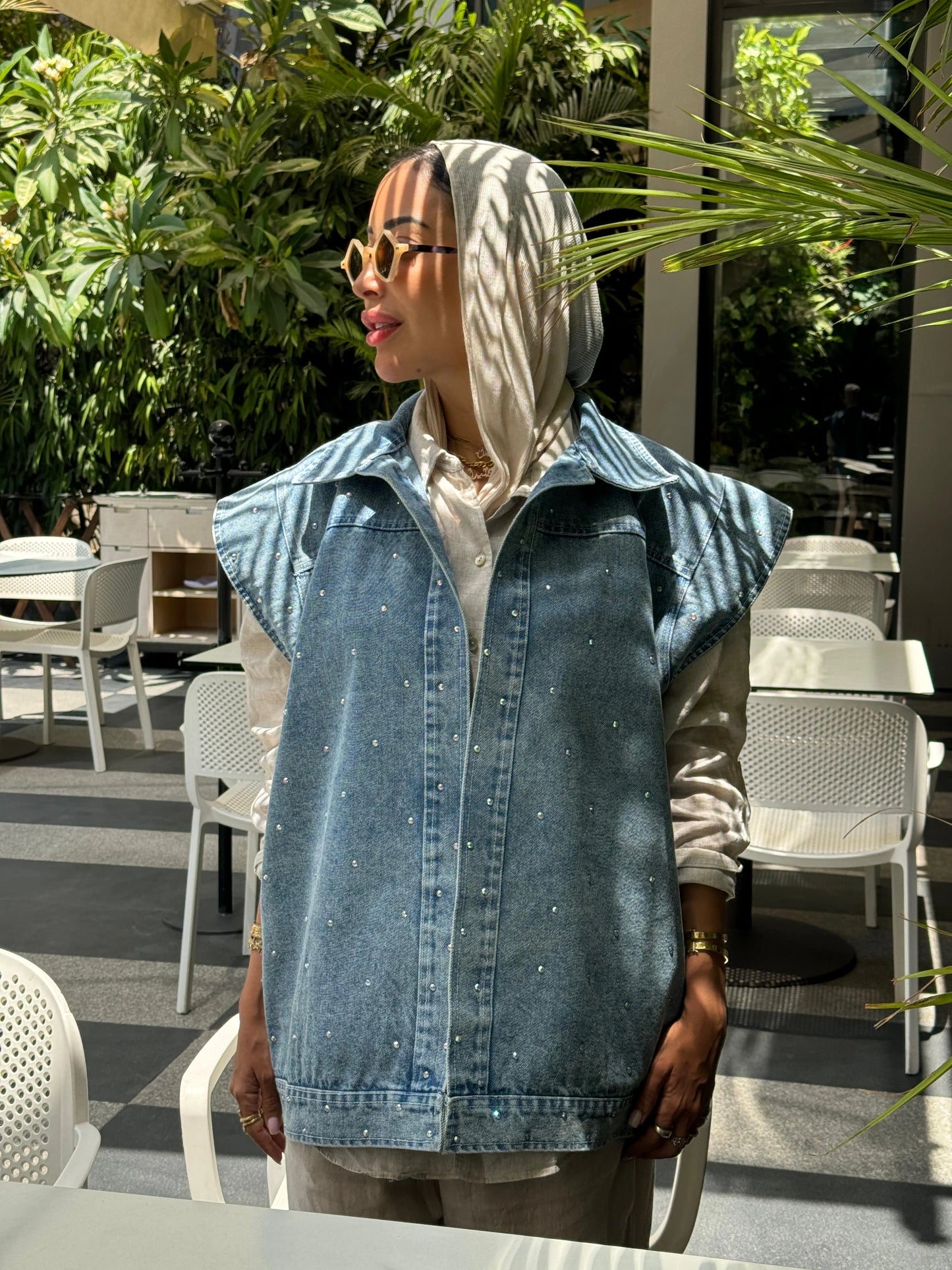 Soma long denim vest