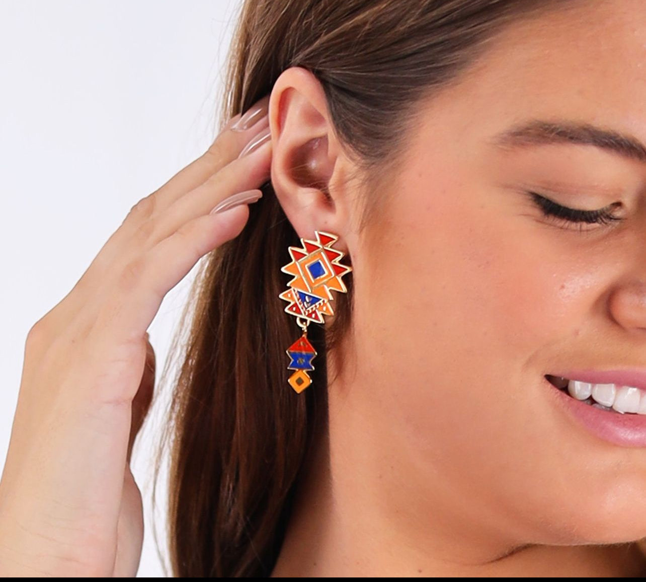 Bedouin design colorful earrings