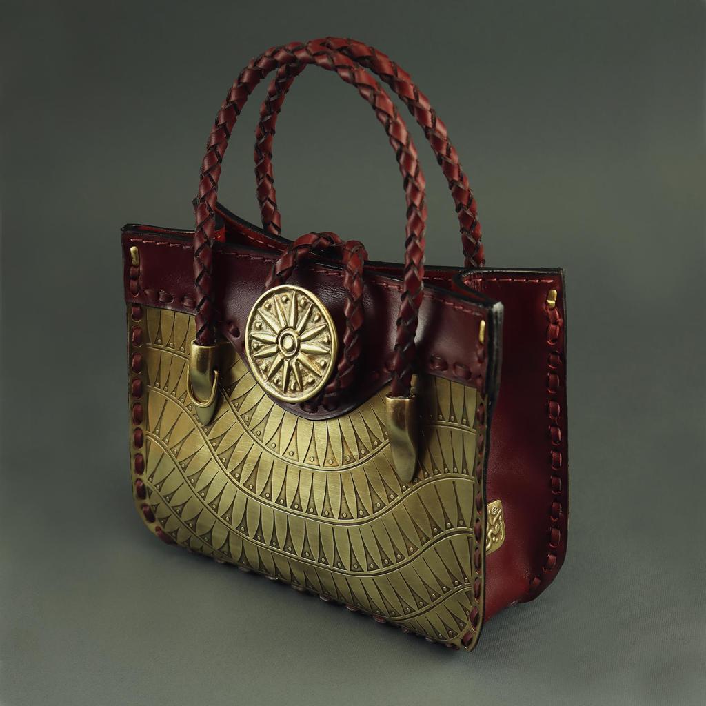 Sun Leather and Brass Bag